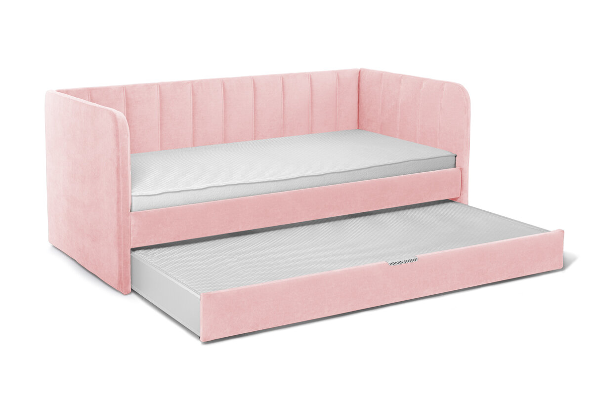 Futuka Kids кровать Crecker Newtone с ящиком для белья (дополнительным спальным местом), цвет розовый 013, 200x90 см.