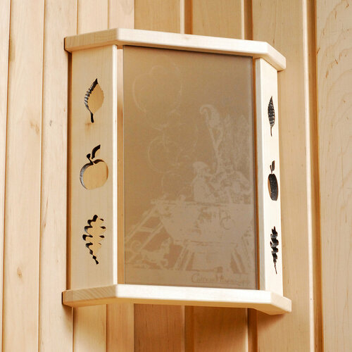 Абажур-светильник настенный для бани и сауны Молодильный чан, С Легким Паром