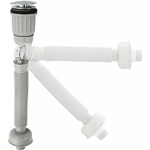 Сифон для раковины поворотный с системой клик - клак с сухим затвором от проникновения запахов 1155₽