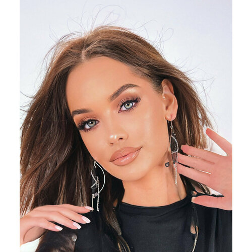 Серьги MaRo, вулканическая лава, размер 80 мм, серебряный, черный