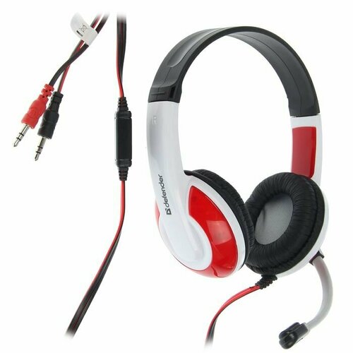 Наушники Defender Warhead G-120 игровые полноразмерные микрофон 35мм 2 м черно-красные комплект из 2 шт 299700₽