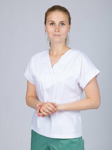 Премиальная медицинская одежда/Медицинский топ белый 48 размера