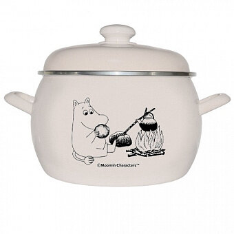 фото Hitt Moomin "У костра" Кастрюля эмалированная 2,0 литра с крышкой С-4210САП2/4ЖмТ