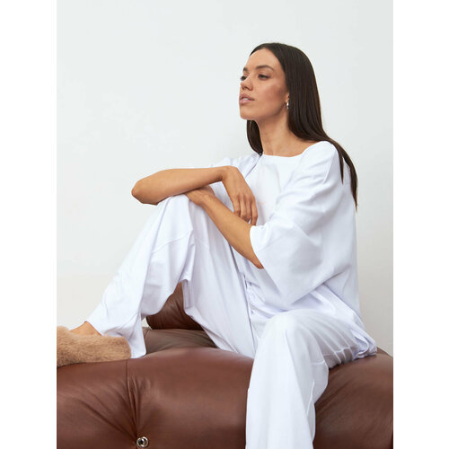 фото Брюки клеш hoodievludi, размер m, белый