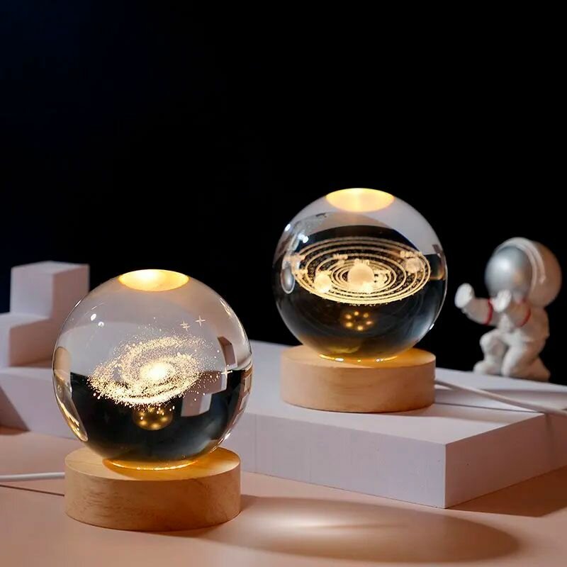 Светильник декоративный "Хрустальный шар" с подсветкой, от USB - фотография № 4