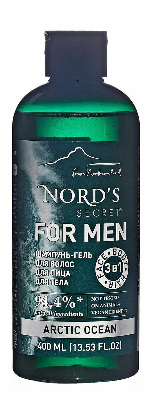 Шампунь-гель для волос, лица и тела / Nords Secret For Men 3-in-1 Arctic Ocean