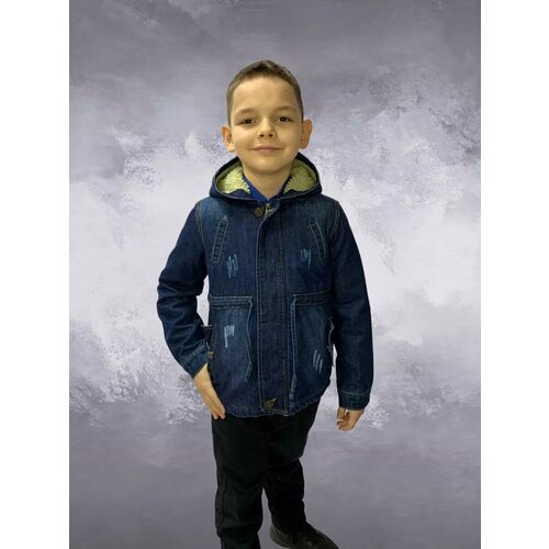 Джинсовая куртка HAPPY TREE Джинсовая куртка для мальчика MAB 1165, размер 110, синий