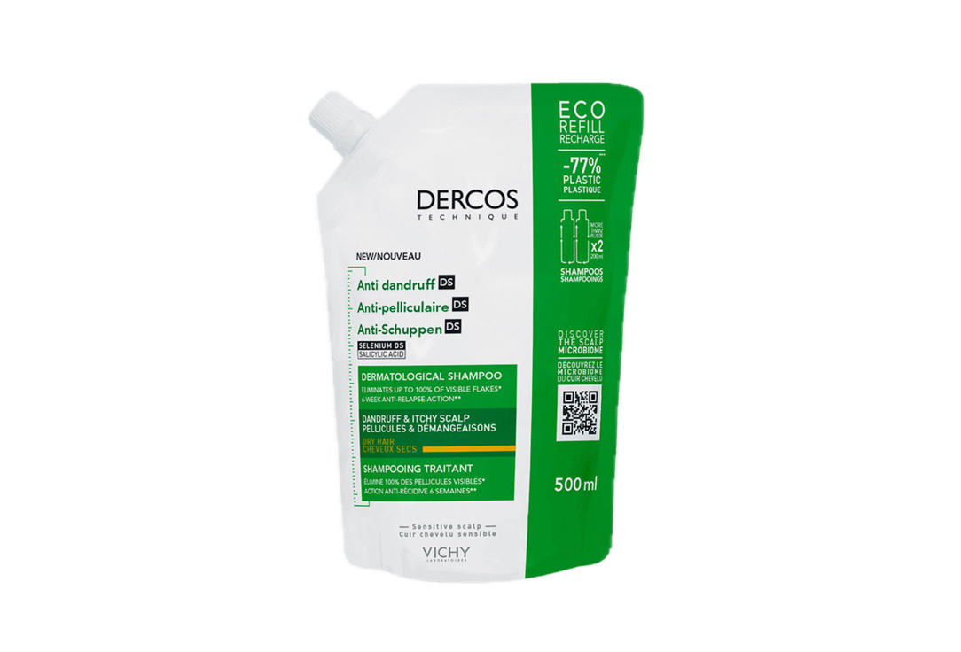 VICHY Шампунь для сухих волос Dercos Anti-Dandruff (рефил) (500 мл)