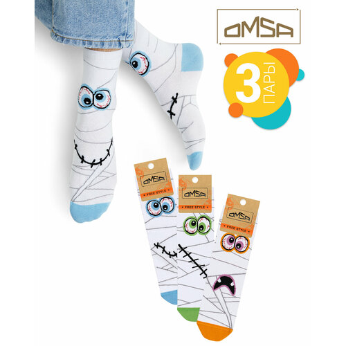 фото Носки omsa, 3 пары, 3 уп., размер 42-44, мультиколор