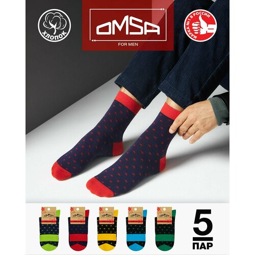 фото Носки omsa, 5 пар, размер 23-25, мультиколор