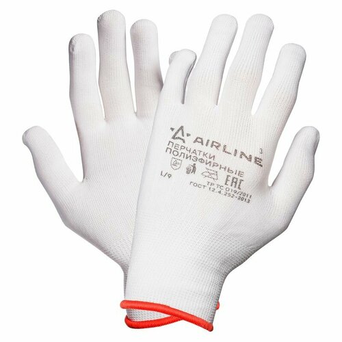 Перчатки полиэфирные (L) белые (ADWG005) (цена за 1 пару) перчатки profi эластичный нитрил m l упак 100 пар цена за пару