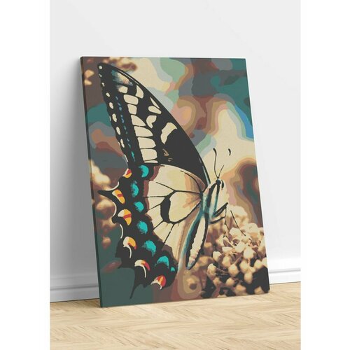 Бабочка цветной картина по номерам под разноцветным зонтом gx8840 40х50 см холст на подрамнике живопись по номерам