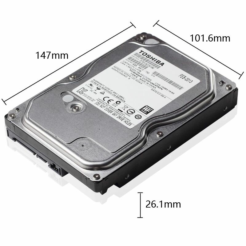 1Тб Жесткий диск 3.5" Toshiba DT01, SATA III, 7200 rpm (DT01ACA100)