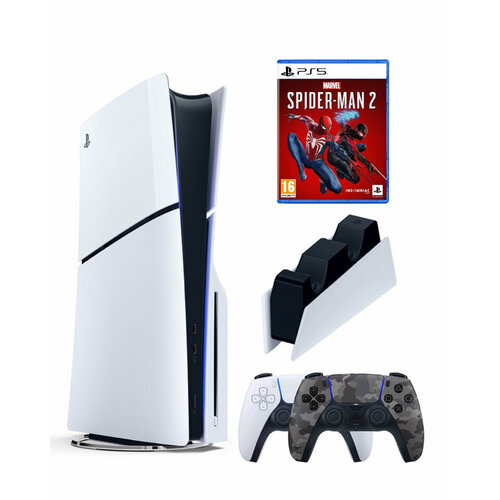 Приставка Sony Playstation 5 slim 1 Tb+2-ой геймпад(Camo)+зарядное+Человек-Паук 2 приставка sony playstation 5 slim 1 tb 2 ой геймпад camo зарядное хогартс