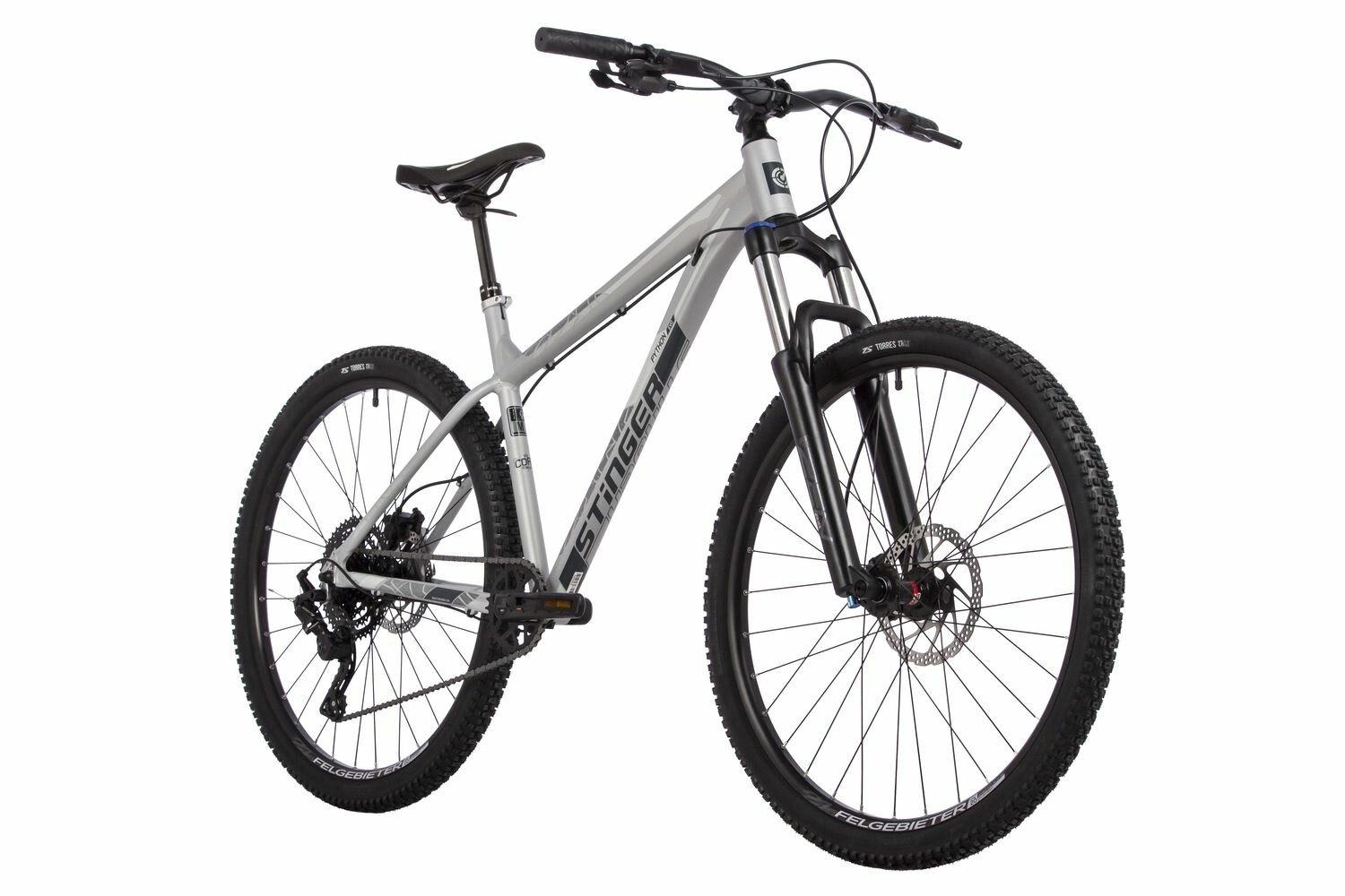 Велосипед горный STINGER 27,5" PYTHON EVO (2023) MICROSHIFT ACOLYTE M5185, MICROSHIFT ACOLYTE (18 " серый)