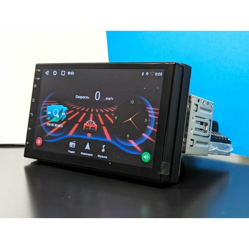 Магнитола 1din 2+32 Gb Android - 7 дюймов GPS, Bluetooth, Wi-Fi, FM-радио, с сенсорным экраном, CarPlay, Android auto