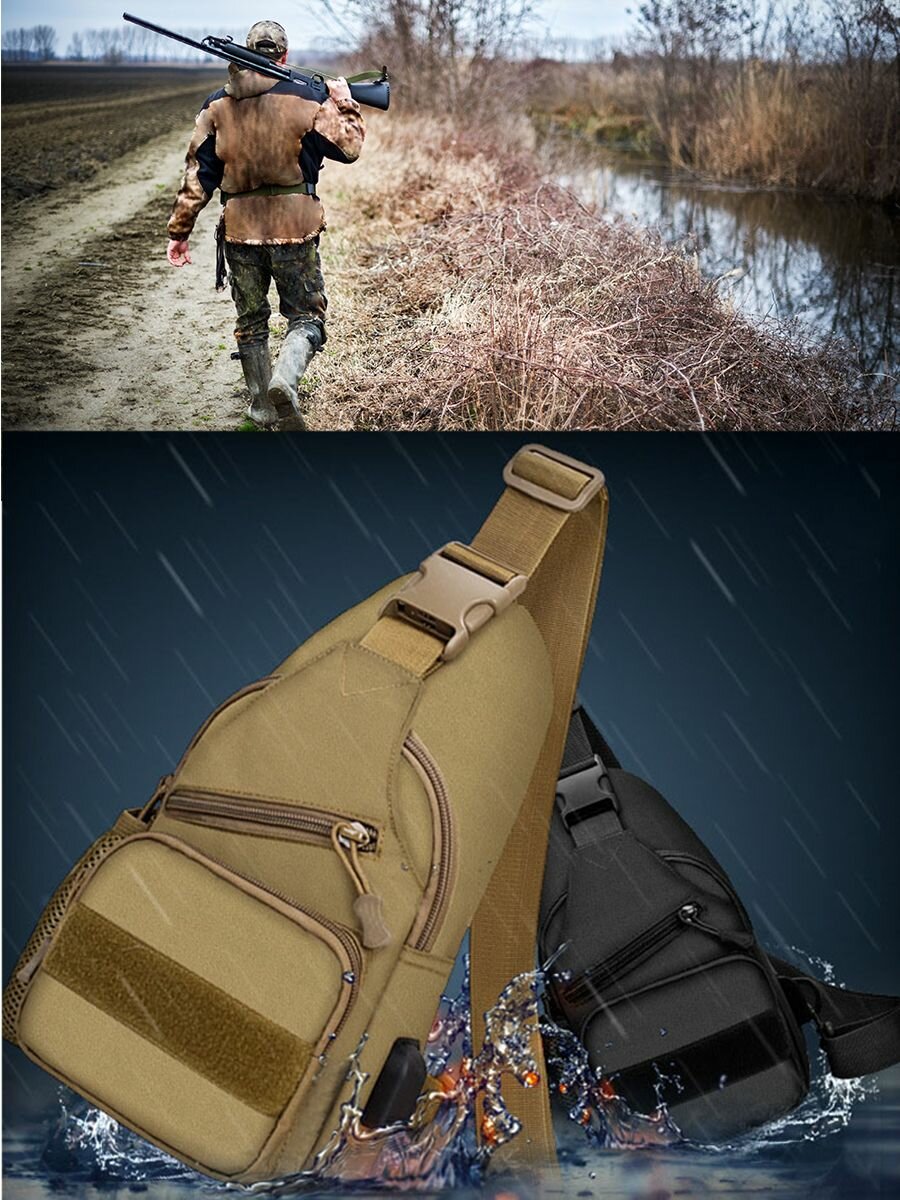 Сумка через плечо двойного назначения, многофункциональный водонепроницаемый рыболовный рюкзак большой вместимости, тактический рюкзак в стиле милитари