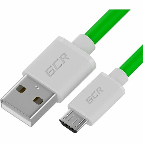 Greenconnect USB 2.0 Type-AM - microUSB 2.0 (m) 1.5м gcr qc кабель 0 3m microusb быстрая зарядка белый tpe зеленые коннекторы 28 22 awg