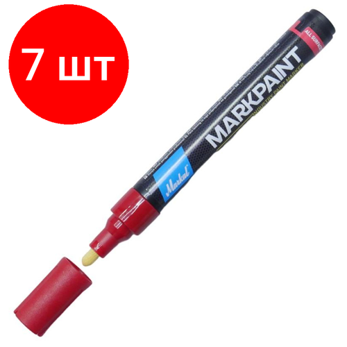 Комплект 7 штук, Маркер лаковый Markal MARKPAINT Красный 2-4 мм