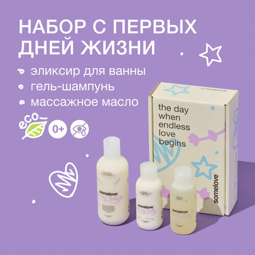 Подарочный набор для новорожденных с первых дней жизни prebiotic superhero гель шампунь для чувствительной кожи somelove prebiotic superhero atopic shower gel