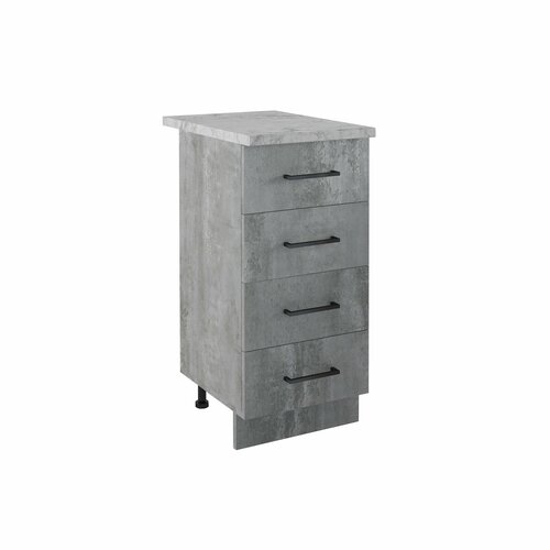 Стол рабочий разделочный (4 ящика) EvaGold Цемент светлый (40*84*43) для кухни