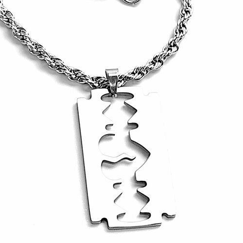 Колье, длина 60 см, серебряный