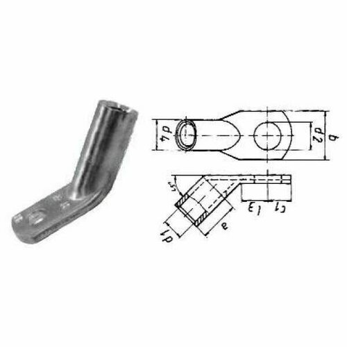 Наконечник кабельный изогнутый 45 DIN 46235 лужёный ТМЛ 50M 8 260₽