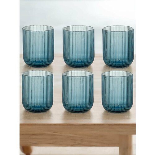 Набор стаканов грани 6 шт 250 мл цвет синий 2000₽