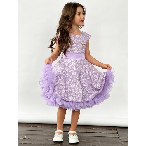 фото Платье бушон, размер 134-140, фиолетовый