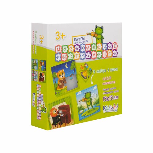 Пазл KiddieArt Музыкальные инструменты 4в1 31деталь C22029