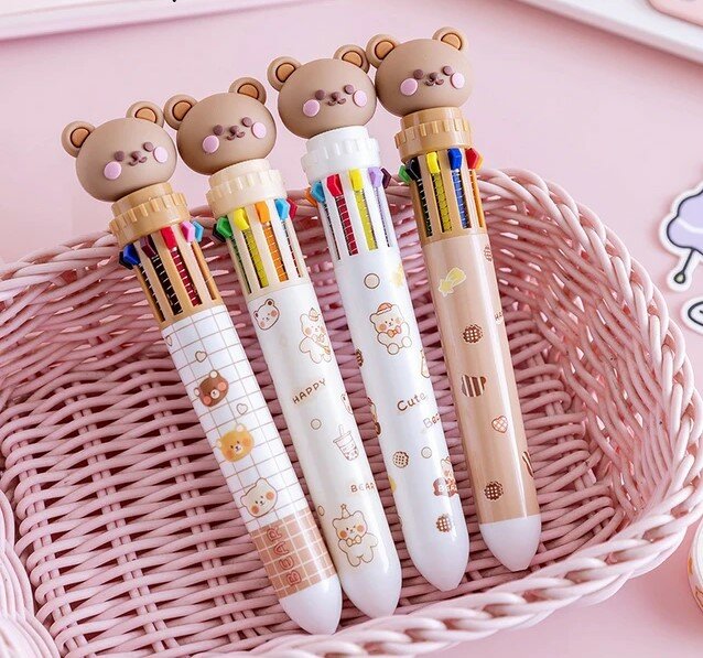 Ручка "Bear" - многоцветная шариковая ручка с мишкой