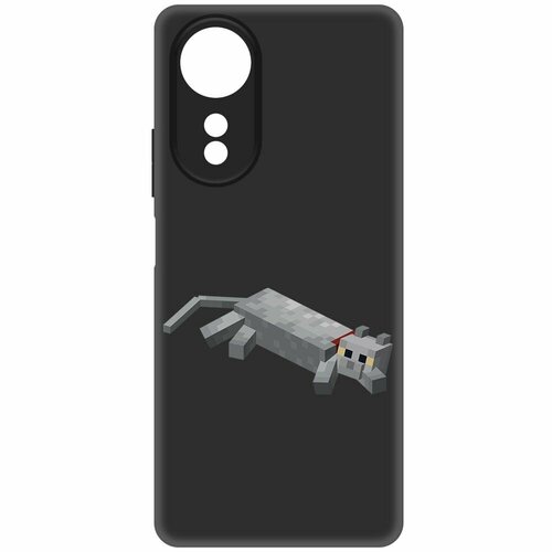 Чехол-накладка Krutoff Soft Case Minecraft-Кошка для Oppo A58 4G черный чехол накладка krutoff soft case спейсбордер для oppo a58 4g черный