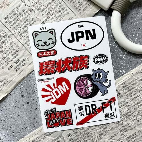 фото Наклейки jdm, манеки-нэко, jpn resource stickers