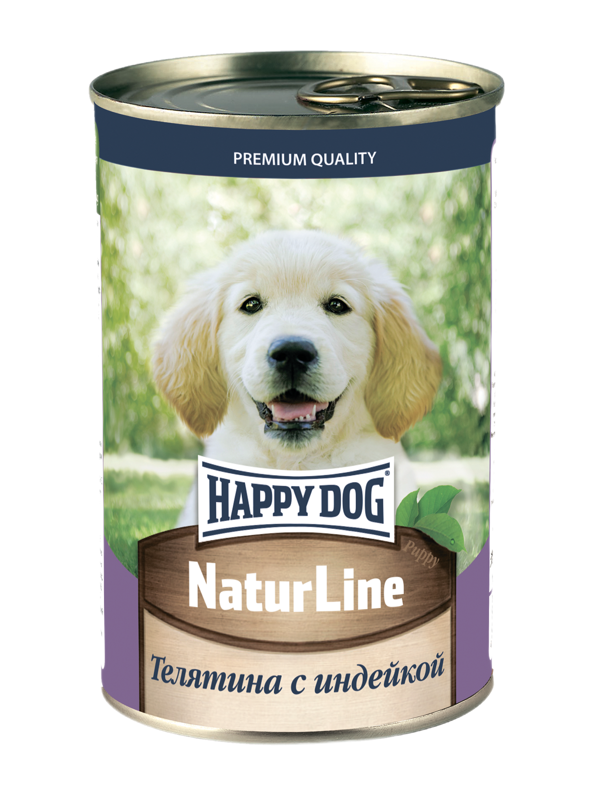 Консервы для щенков Happy Dog NatureLine (Телятина с индейкой), 410 гр. 12 штук