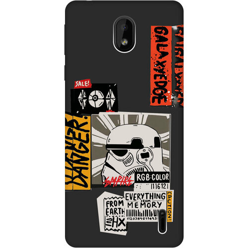 Матовый Soft Touch силиконовый чехол на Nokia 1 Plus, Нокиа 1 Плюс с 3D принтом Stormtrooper Stickers черный матовый soft touch силиконовый чехол на nokia 5 1 нокиа 5 1 с 3d принтом aquarelle wine черный