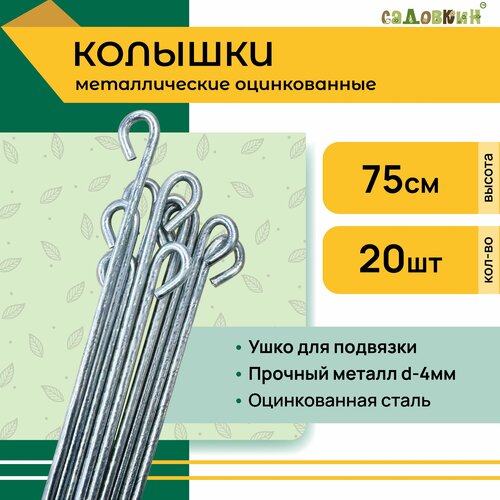 Колышки для подвязки растений, пруток 0.75м (20 шт)