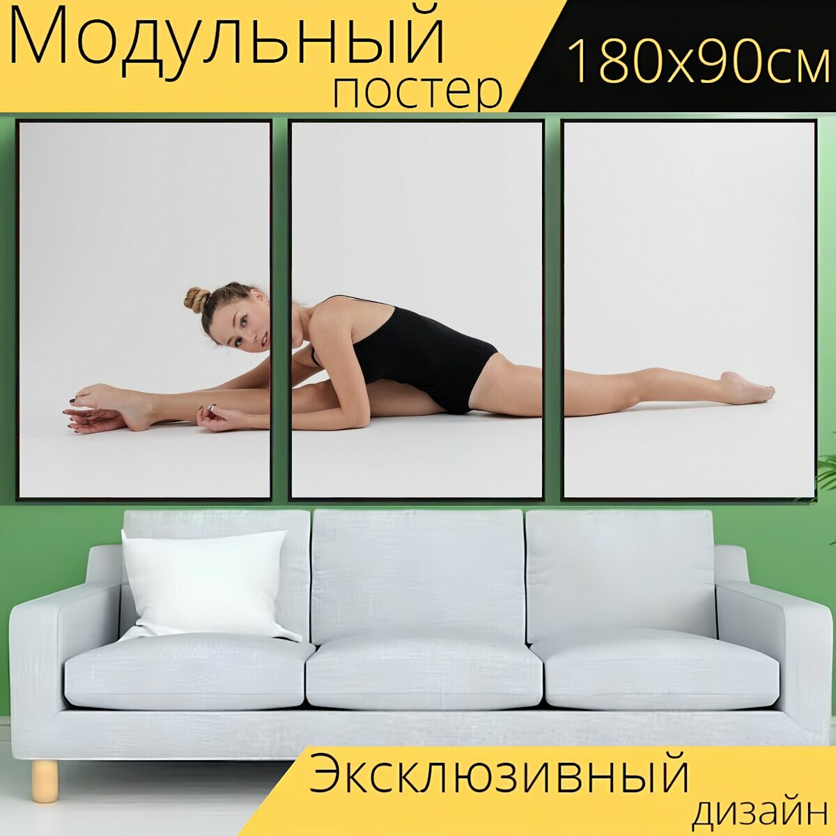 Модульный постер "Спорт, гимнастика, фитнес" 180 x 90 см. для интерьера