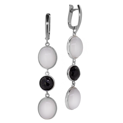 Серьги с подвесками Игуана, серебро, 925 проба, длина 6 см