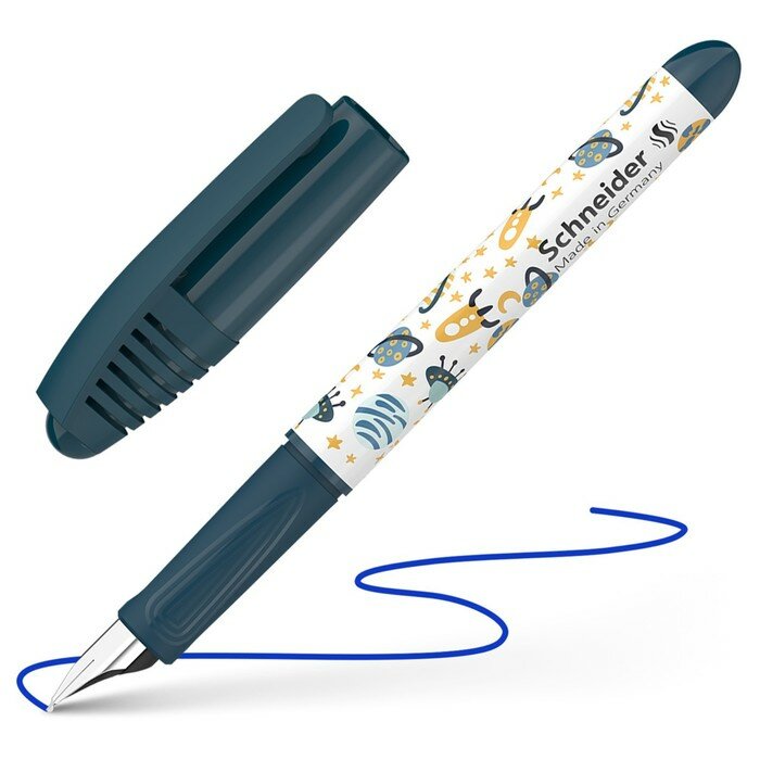 Ручка перьевая Schneider "Zippi Space" синяя, 1 картридж, грип, т-синий-белый корпус 10156923