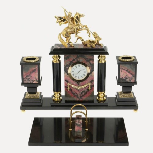 Изображение товара Настольный набор "Георгий Победоносец" из родонита 126974