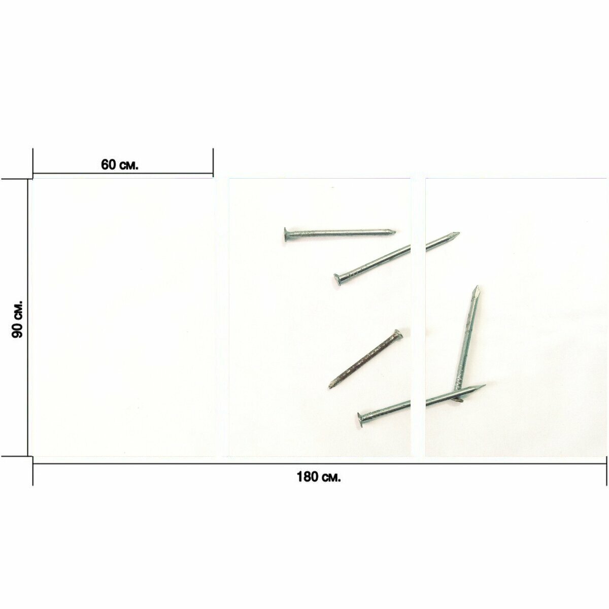 Модульный постер "Гвозди, молоток, орудие труда" 180 x 90 см. для интерьера