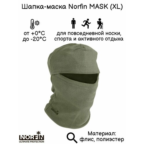 Балаклава NORFIN Mask, размер XL, хаки, серый