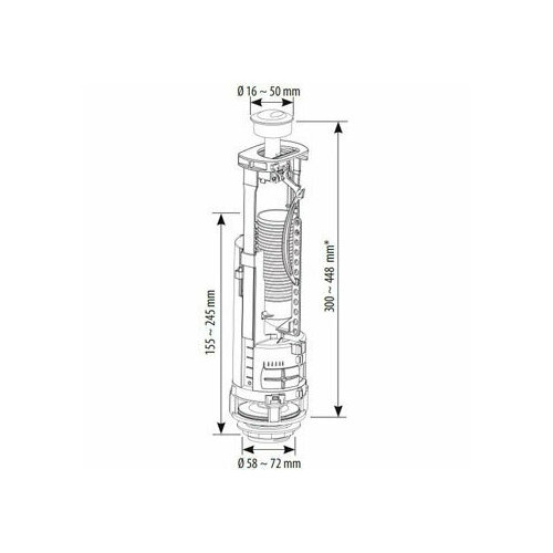 Арматура для сливного бачка SIAMP BRIO 573/93B 1/2 P нижний подвод