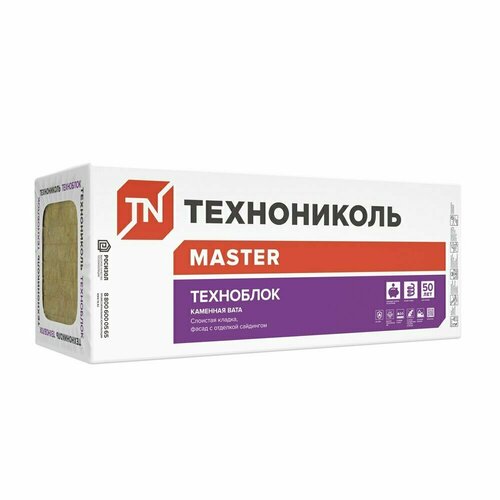 Утеплитель Технониколь Техноблок Стандарт 100х600х1200 мм 4,32 кв. м утеплитель фасад баттс оптима 100х600х1200 мм 1 44 кв м