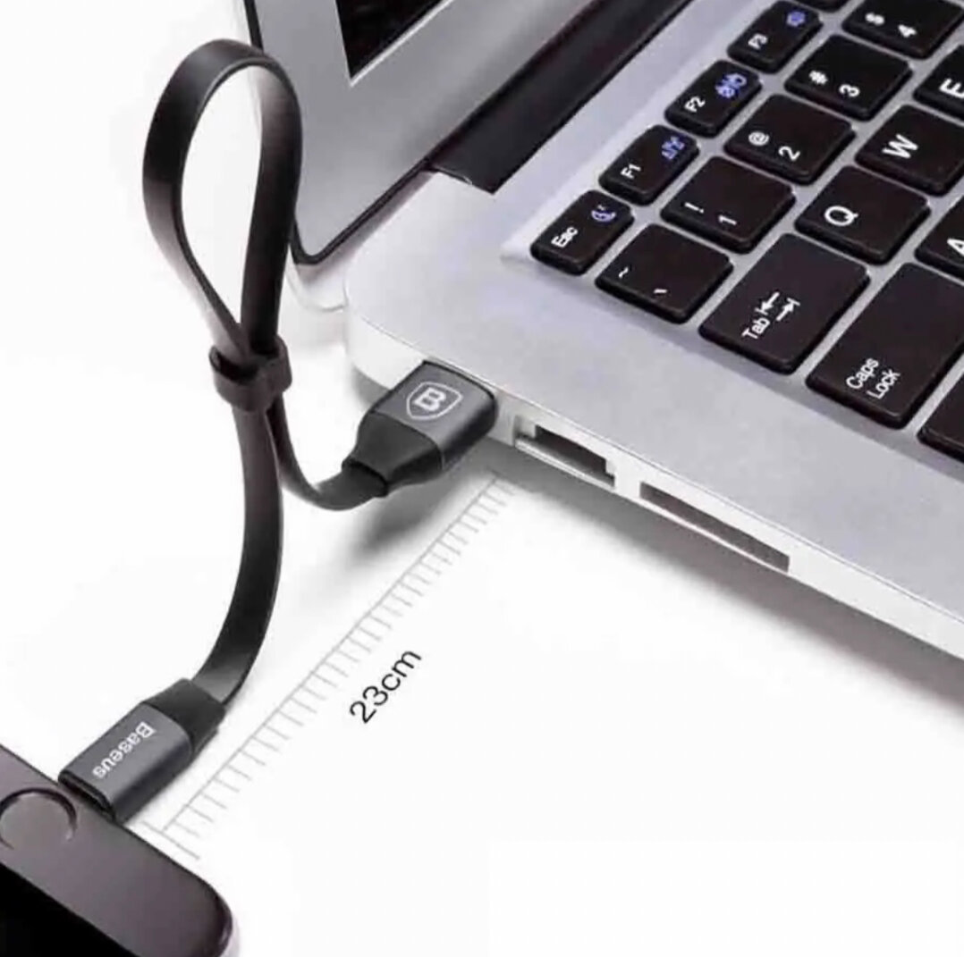 Кабель Baseus 2 in 1 Portable USB - Lightning/microUSB (CALMBJ), 0.23 м, 1 шт, черный