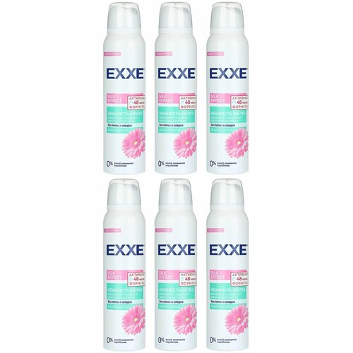 EXXE Женский дезодорант Silk effect Нежность шёлка, 150 мл (спрей), 6 шт дезодорант спрей exxe silk effect нежность шёлка 4 шт по 150 мл
