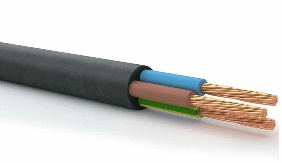 фото Провод термостойкий пркс 3х1,5, 1м черный