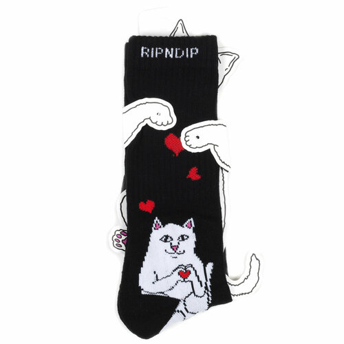 Носки RIPNDIP Носки с котом Лордом Нермалом Ripndip Socks, размер Универсальный, красный, черный, белый носки ripndip носки с котом лордом нермалом ripndip socks размер универсальный фиолетовый