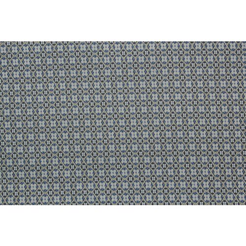 Ткань Жаккард на мембране водонепроницаемый, серо-синие цветочки , 280 г/пм, ш134см, 0,5 м