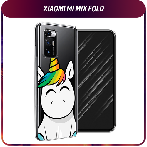 Силиконовый чехол на Xiaomi Mi Mix Fold / Сяоми Ми Микс Фолд Няшный единорог, прозрачный силиконовый чехол на xiaomi mi mix fold сяоми ми микс фолд разные бабочки прозрачный